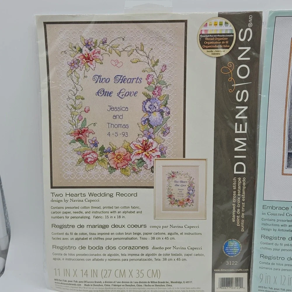 Dimensions Cross Stitch Kits Flowery Verse 3122 Two Hearts Embrace Wedding 73806